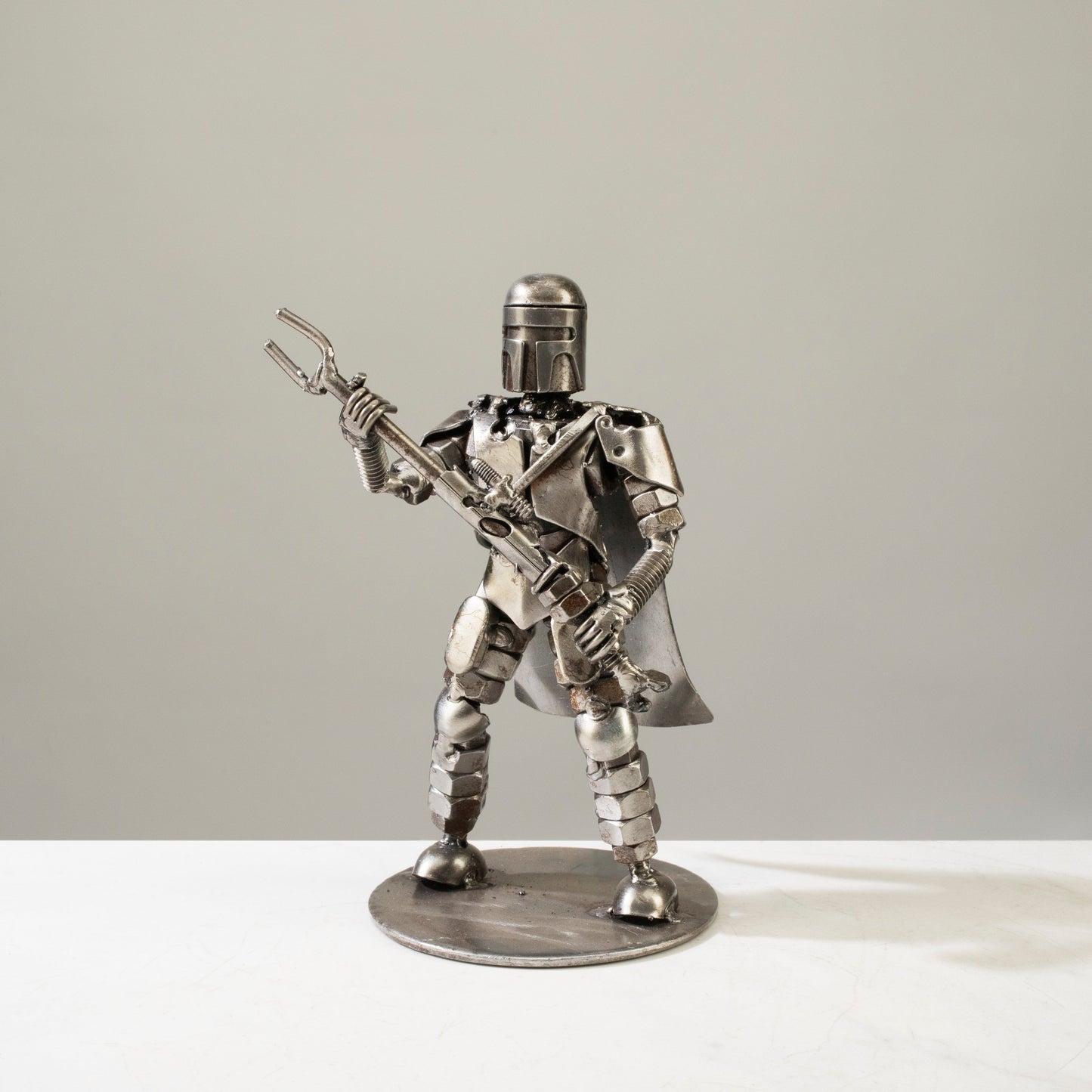 Mandalorian inspired recycled metal sculpture — Vault 88