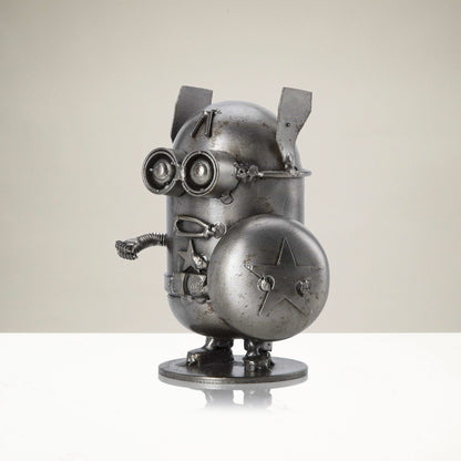 Minion Captain America recycled metal sculpture — Vault 88