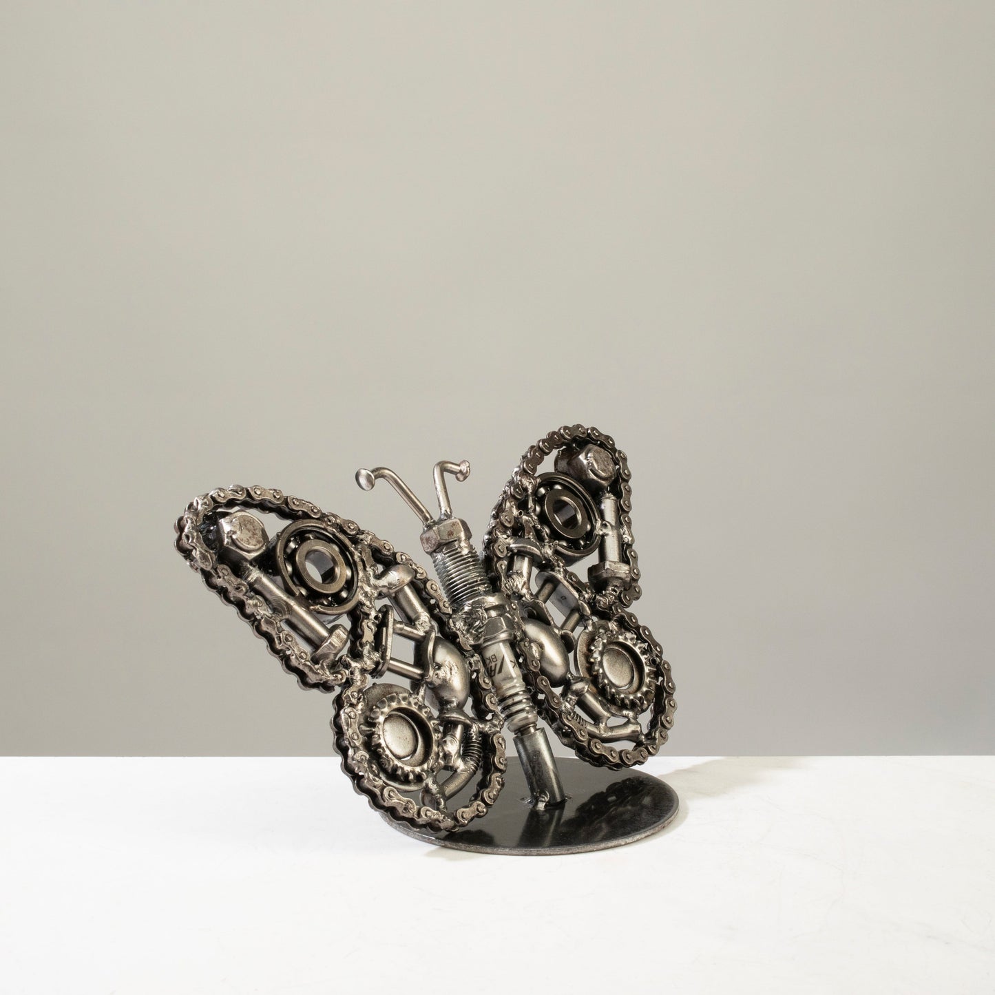 Monarch butterfly sculpture angle view