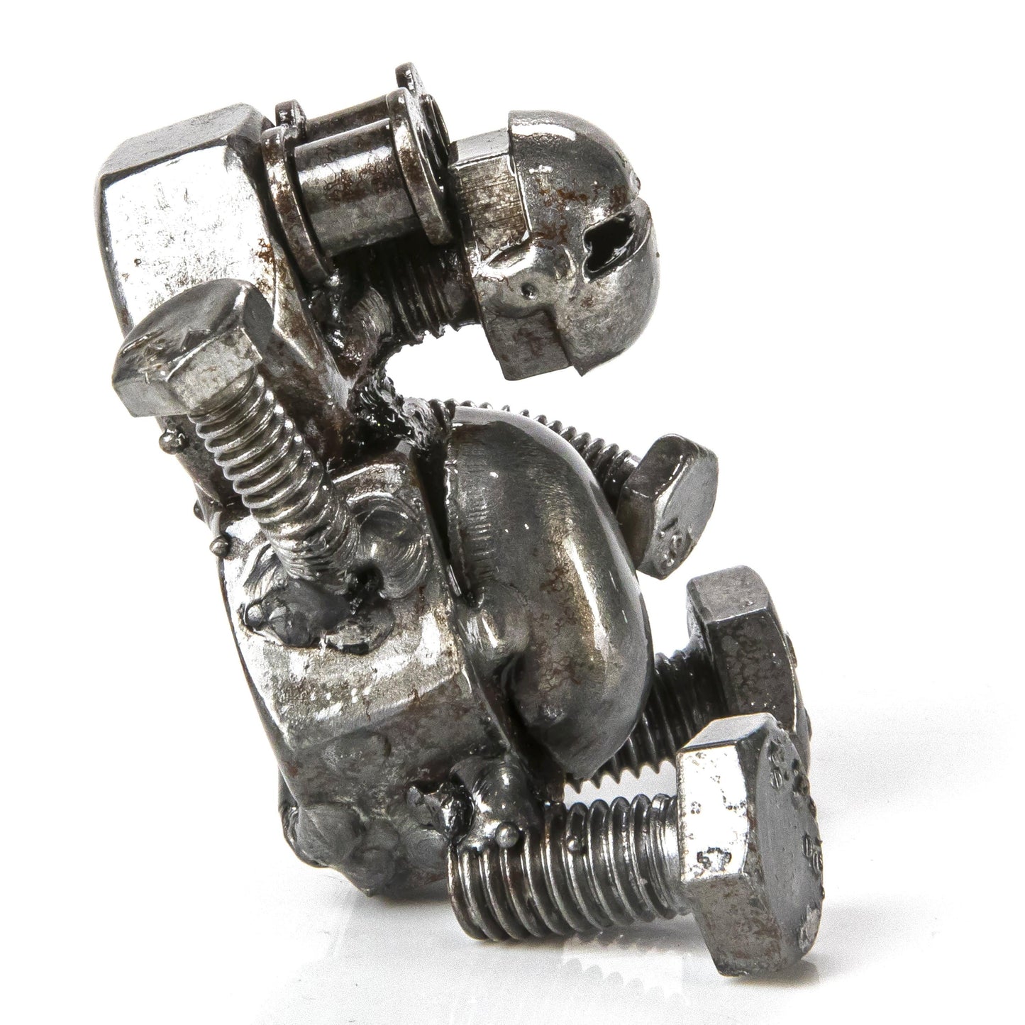 Monkey metal sculpture side view