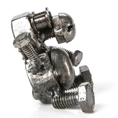 Monkey metal sculpture side view