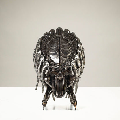Predator inspired head recycled metal sculpture — Vault 88