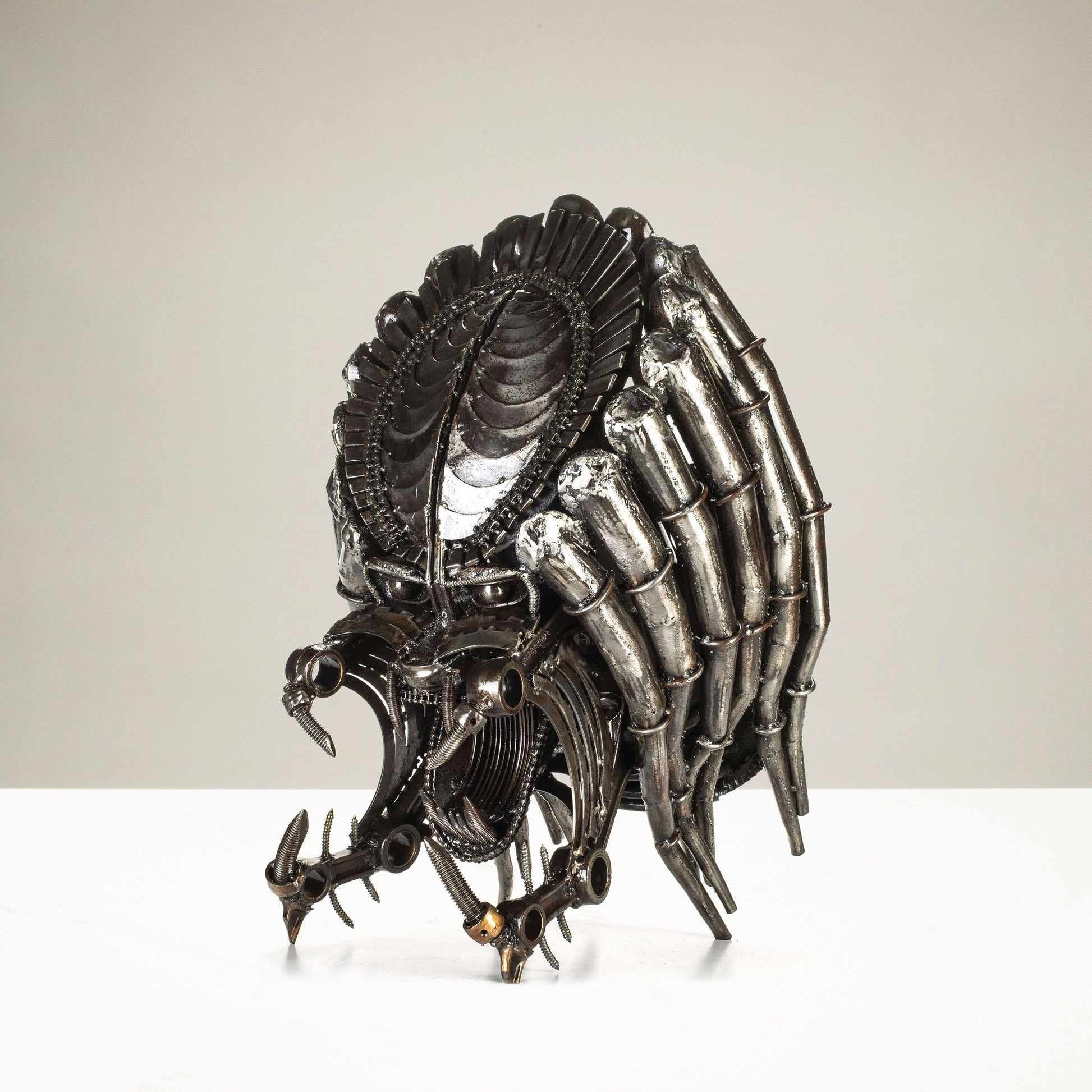 Predator head sculpture front view