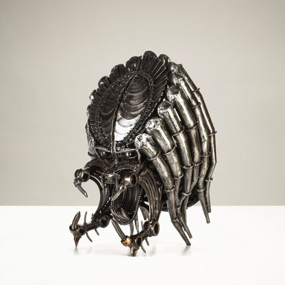 Predator head sculpture front view
