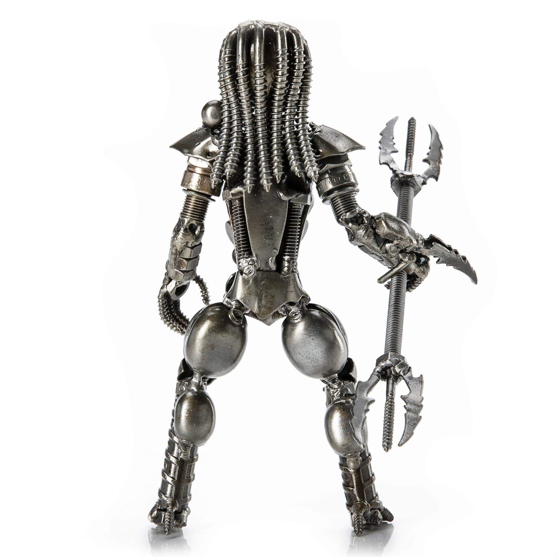 Predator metal sculpture angle view
