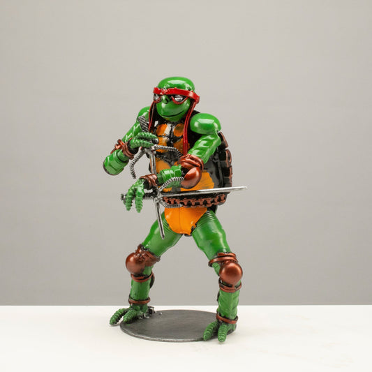9.5" Raphael Ninja Turtle Inspired Recycled Metal Sculpture — Vault 88