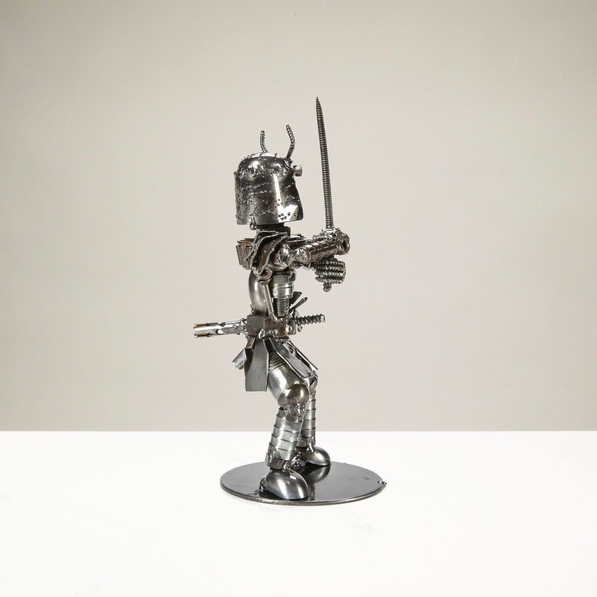 Samurai metal sculpture katana detail — Vault 88