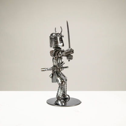 Samurai metal sculpture katana detail — Vault 88
