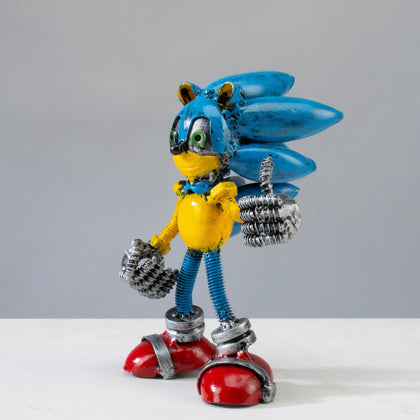 Sonic Inspired Recycled Metal Sculpture