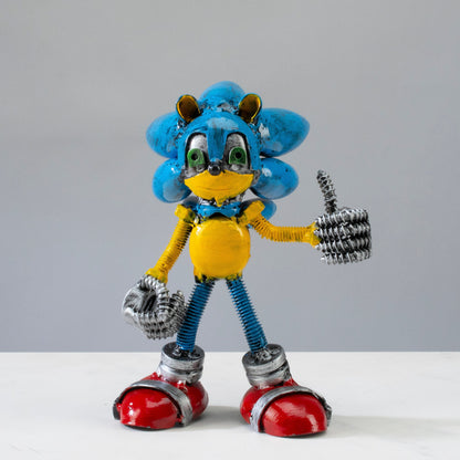 Sonic metal sculpture front view — Vault 88