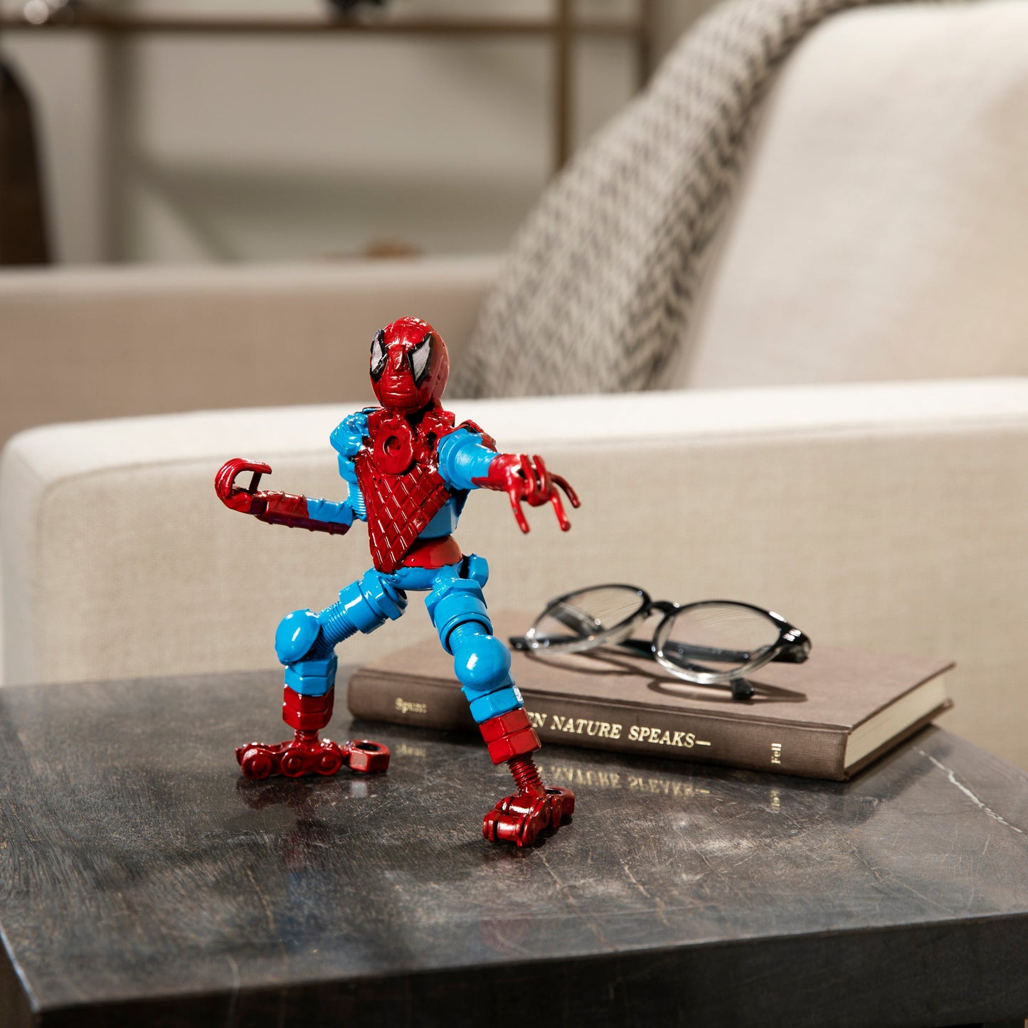 Spider Man metal sculpture front view