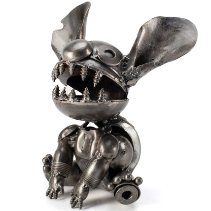 Stitch metal sculpture grin detail — Vault 88