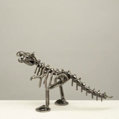 T-Rex metal sculpture tail detail — Vault 88
