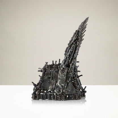 Throne metal sculpture blade detail