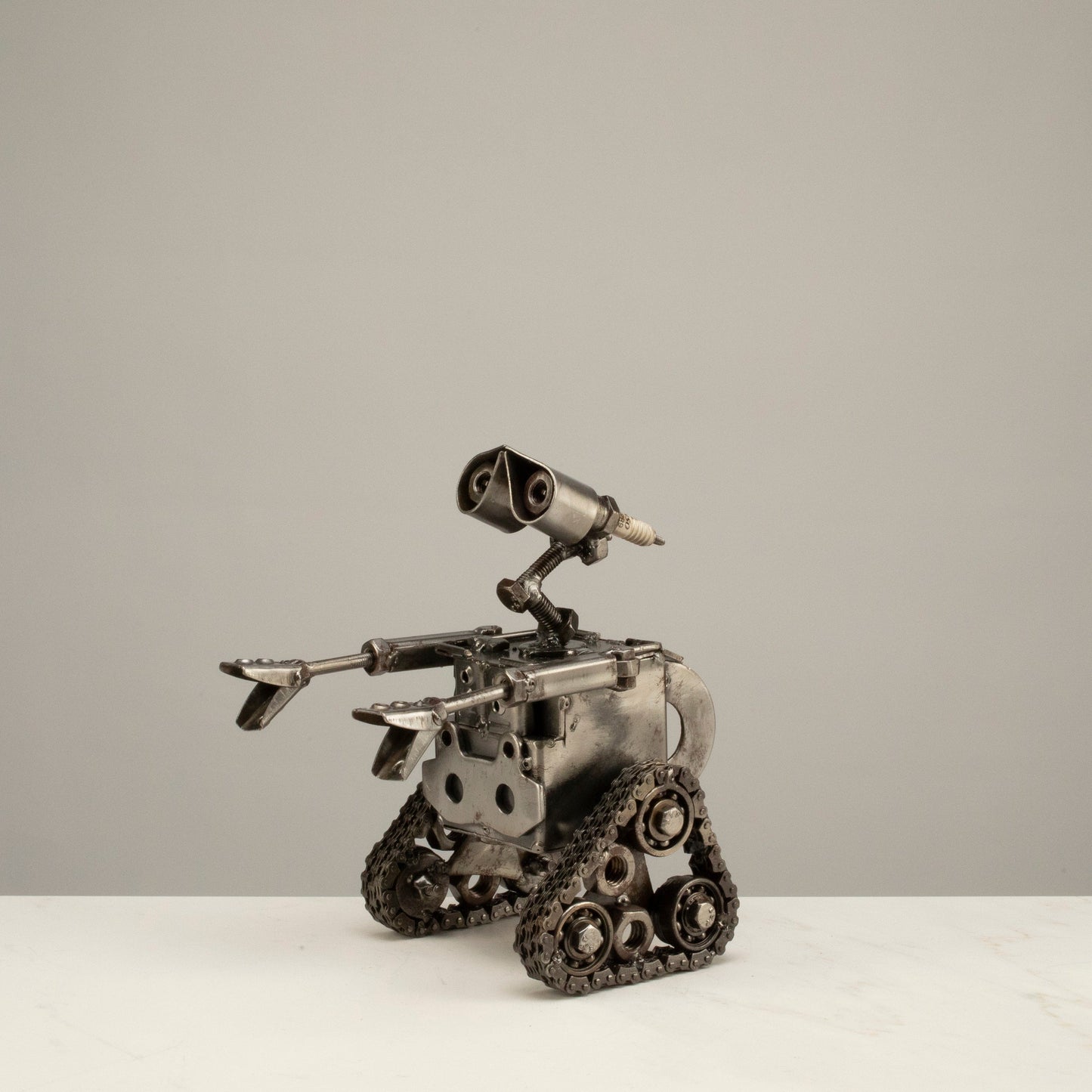 Large Wall-E inspired recycled metal sculpture — Vault 88